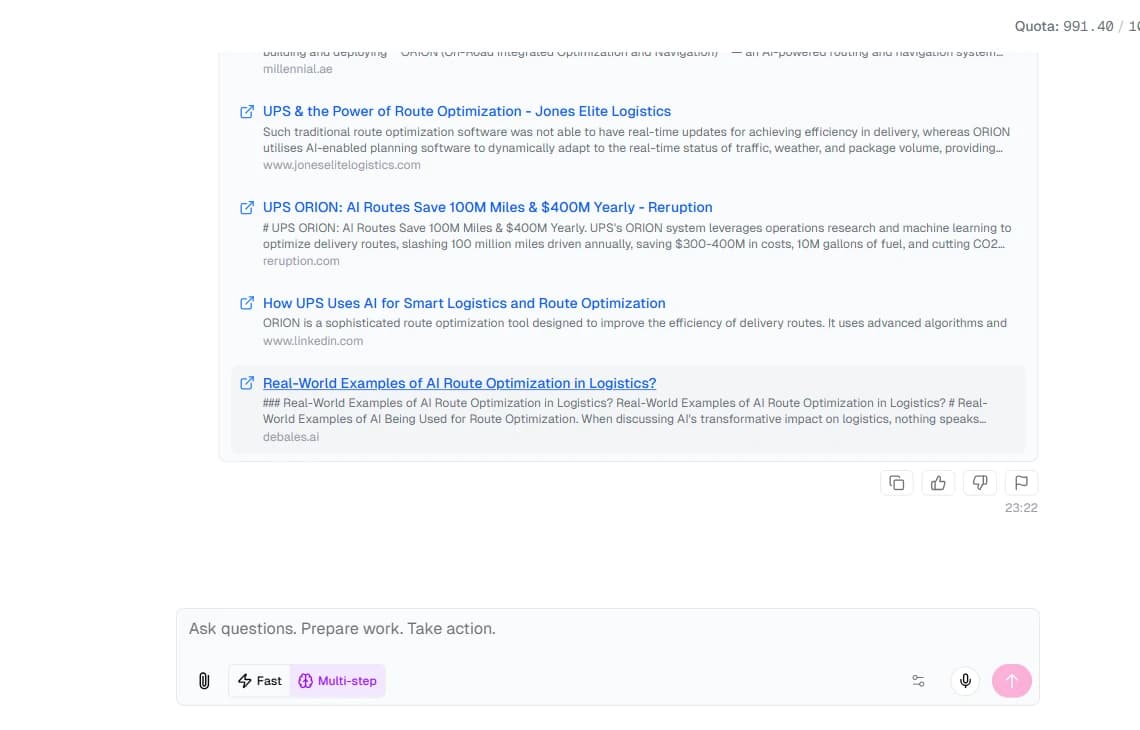 A grounded chat answer with an expandable sources panel listing the documents the answer was drawn from.